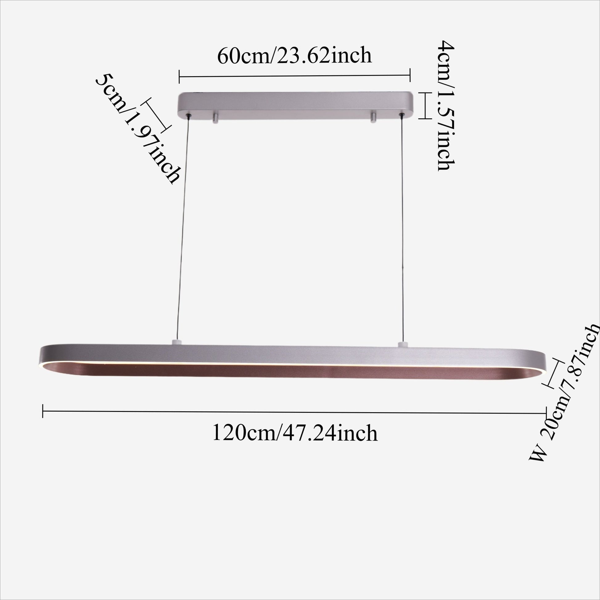 Lightsin Contemporary Gray - Brown Elliptical Dimmable Pendant Light - House Comfort