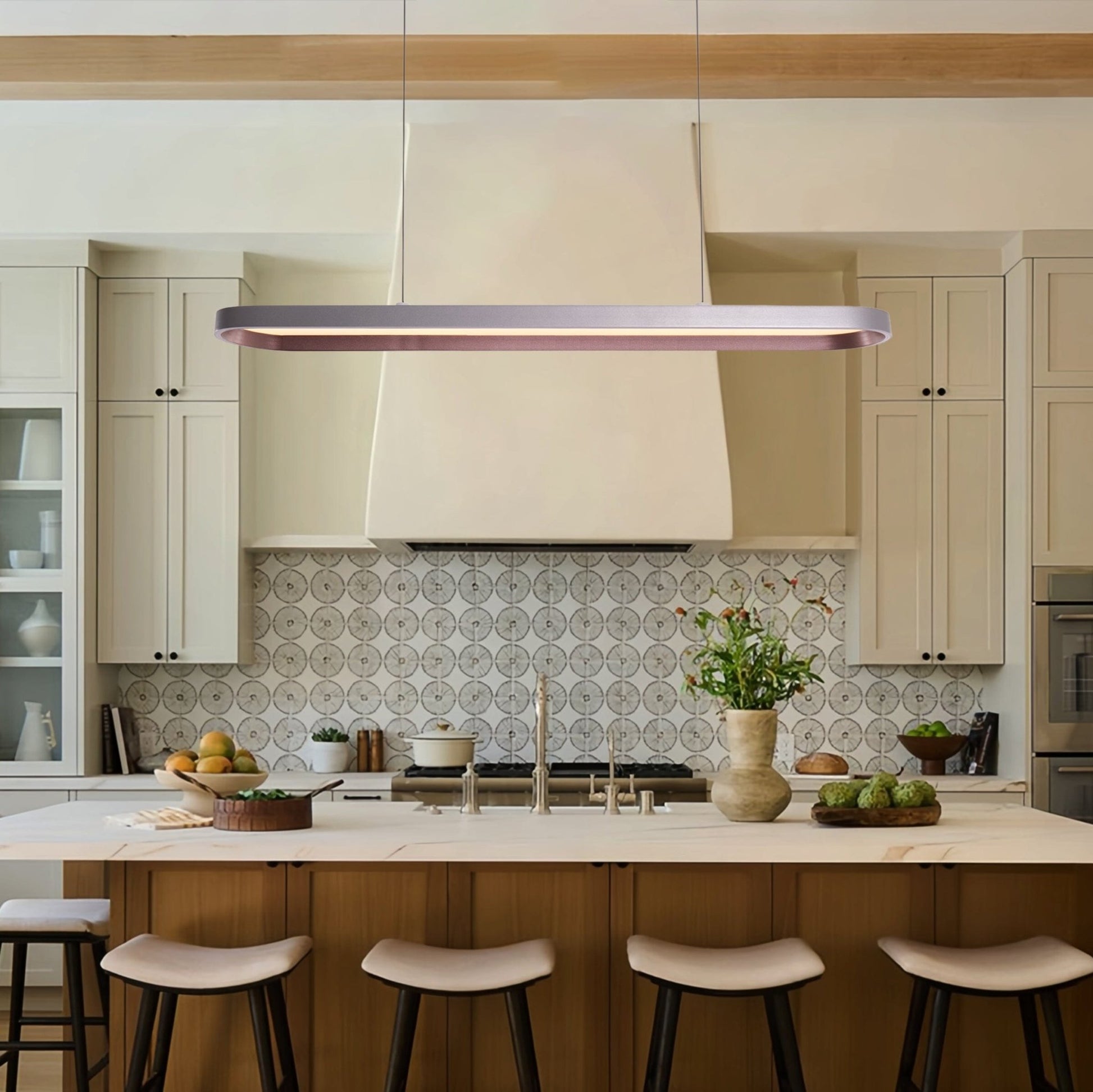 Lightsin Contemporary Gray - Brown Elliptical Dimmable Pendant Light - House Comfort