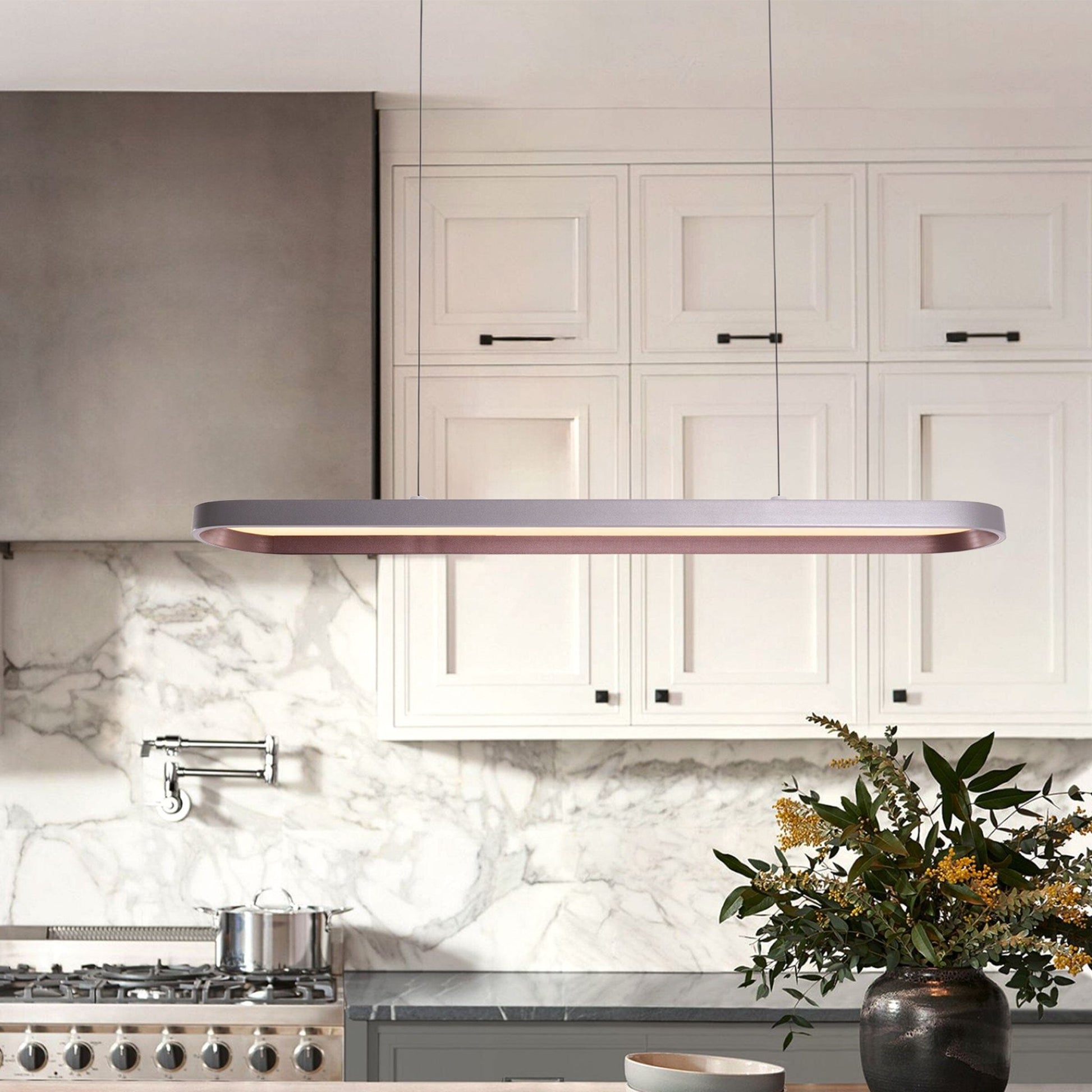 Lightsin Contemporary Gray - Brown Elliptical Dimmable Pendant Light - House Comfort