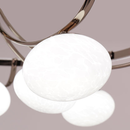 Lightsin Contemporary Iron Aluminum LED Ceiling Light with Marble Glass - House Comfort