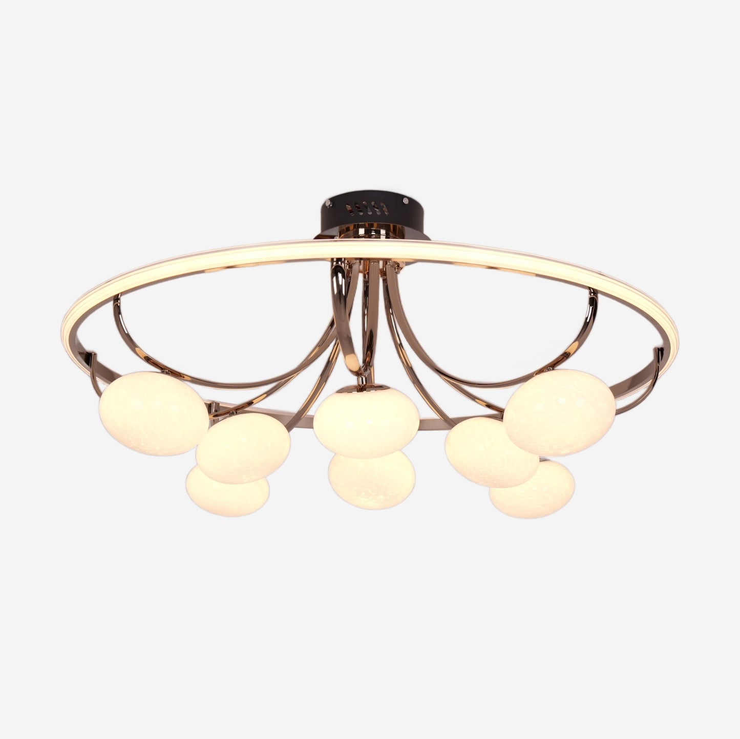 Lightsin Contemporary Iron Aluminum LED Ceiling Light with Marble Glass - House Comfort