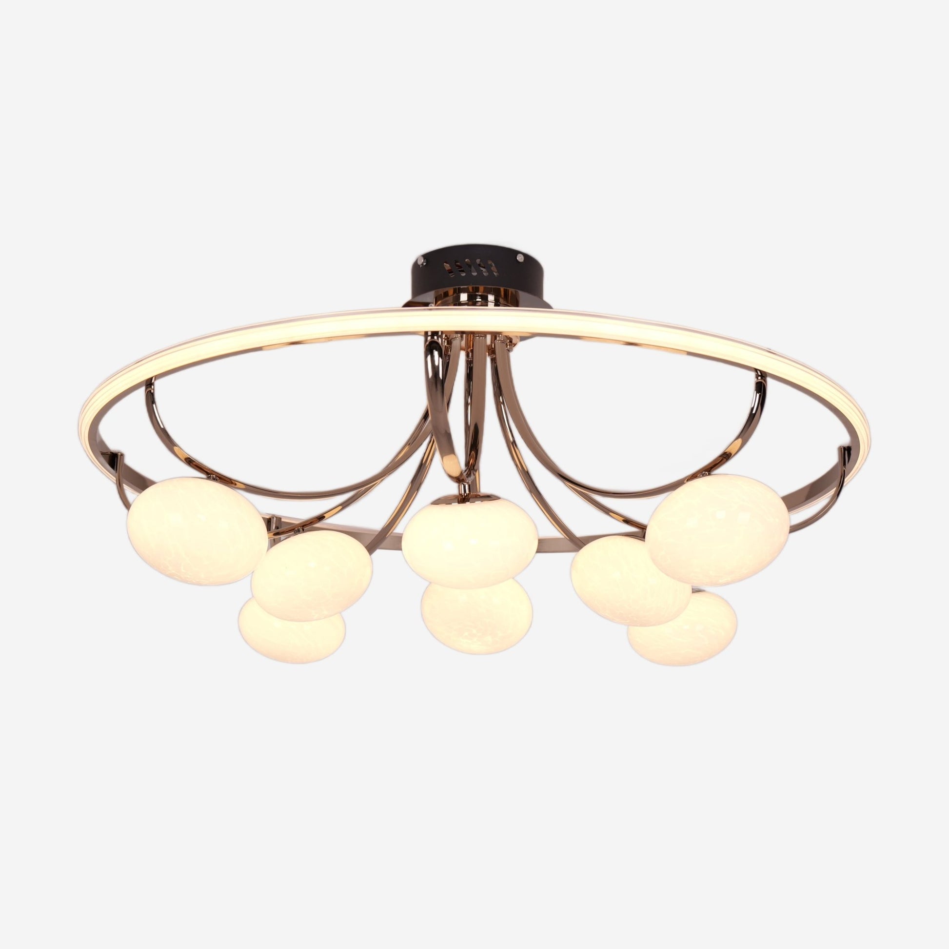 Lightsin Contemporary Iron Aluminum LED Ceiling Light with Marble Glass - House Comfort