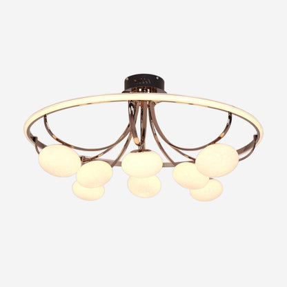 Lightsin Contemporary Iron Aluminum LED Ceiling Light with Marble Glass - House Comfort