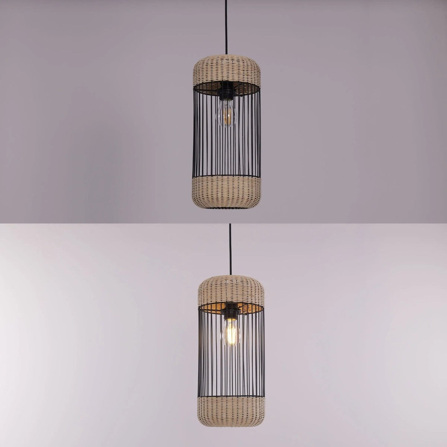 Lightsin Cylinder - Inspired Rattan Pendant Light for Warm Natural Elegance - House Comfort