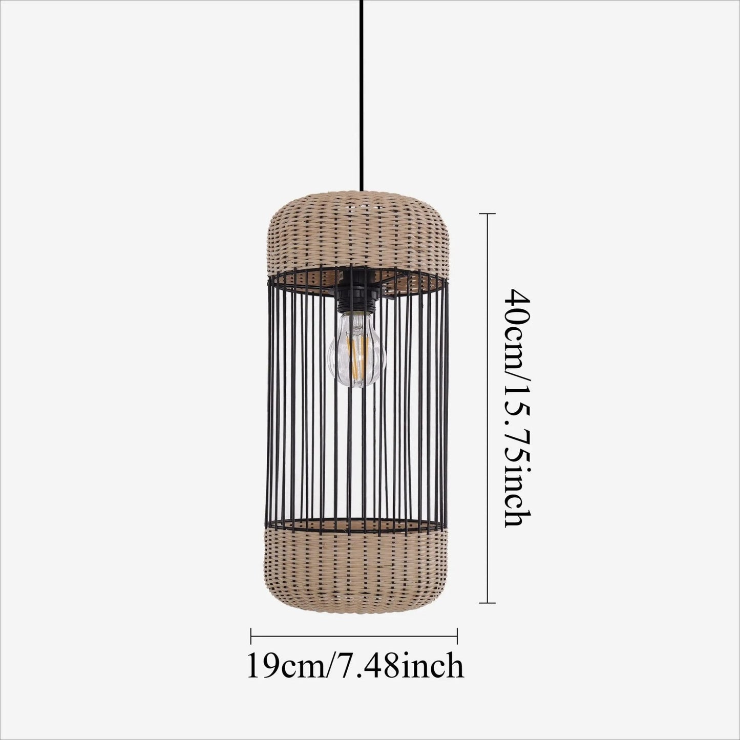 Lightsin Cylinder - Inspired Rattan Pendant Light for Warm Natural Elegance - House Comfort