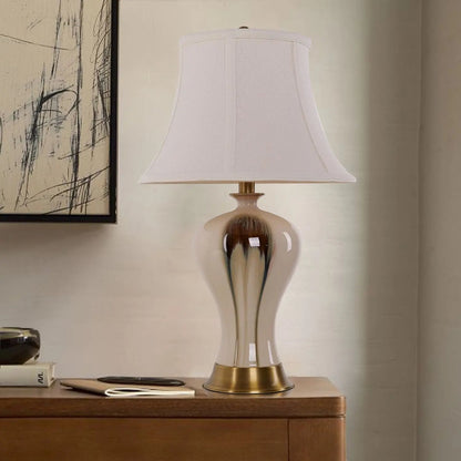 Lightsin Desk Lamp with Black Gold Gradient Glazed Ceramic Vase Design - House Comfort