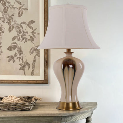 Lightsin Desk Lamp with Black Gold Gradient Glazed Ceramic Vase Design - House Comfort