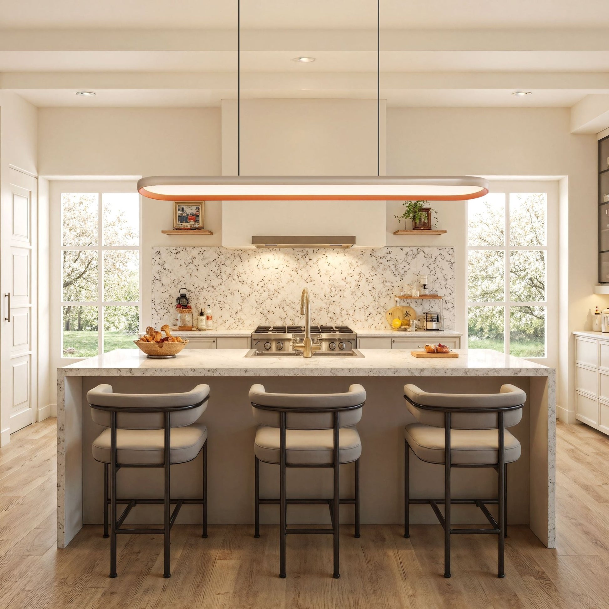 Lightsin Dimmable LED Pendant Light Oval Ceiling Light UK - House Comfort