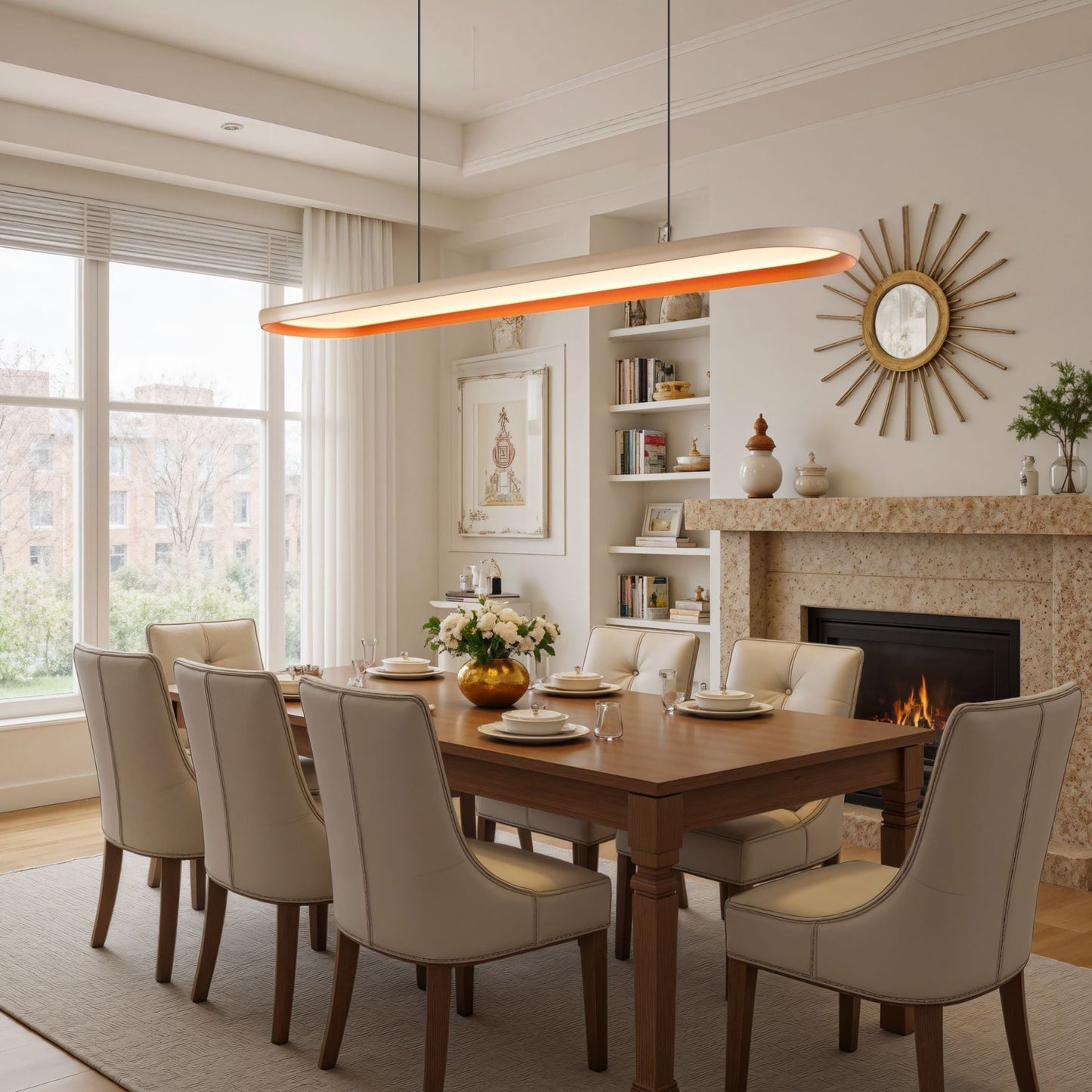 Lightsin Dimmable LED Pendant Light Oval Ceiling Light UK - House Comfort