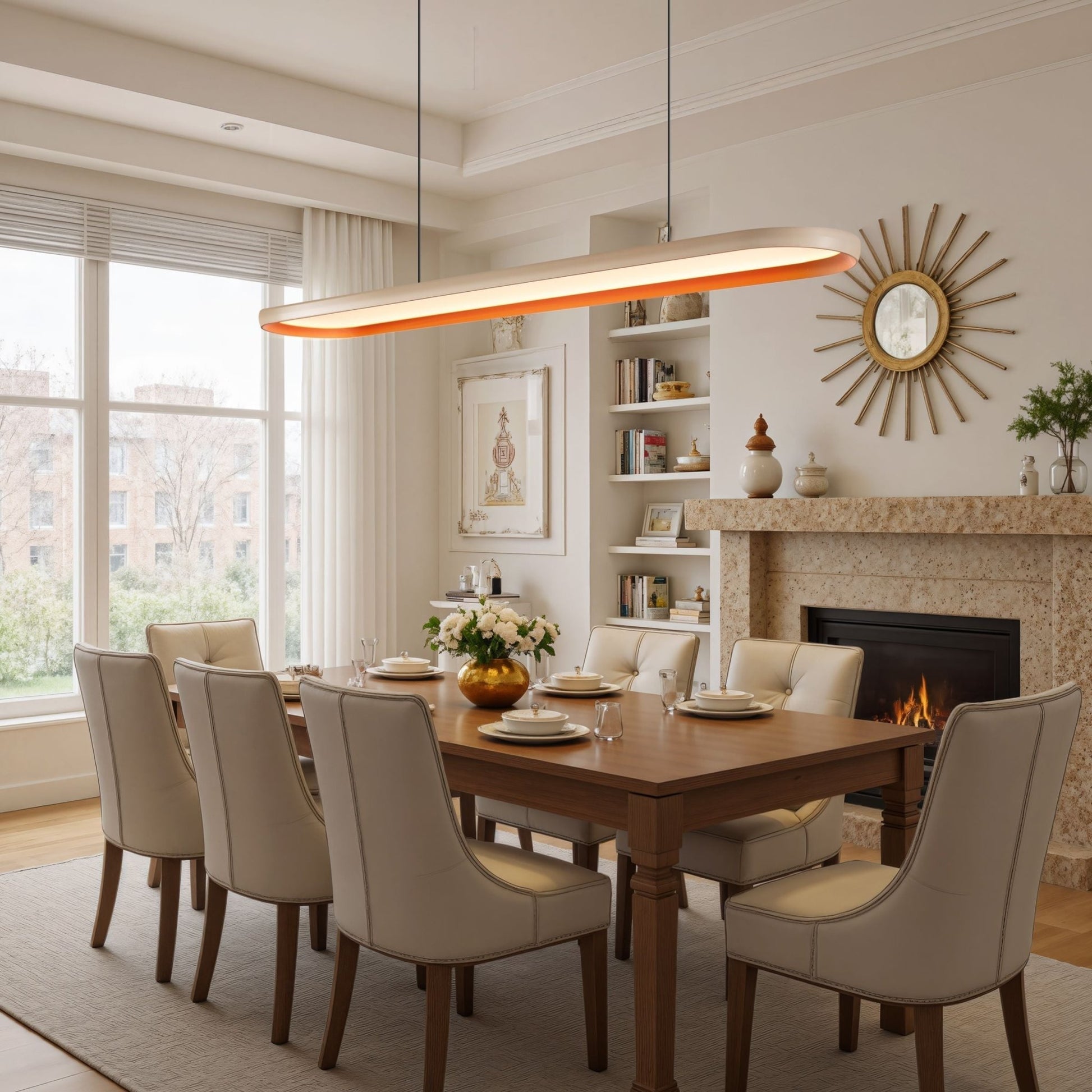 Lightsin Dimmable LED Pendant Light Oval Ceiling Light UK - House Comfort