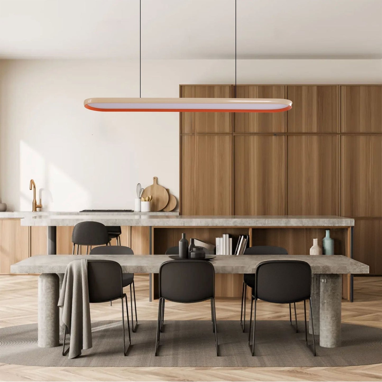 Lightsin Dimmable LED Pendant Light Oval Ceiling Light UK - House Comfort