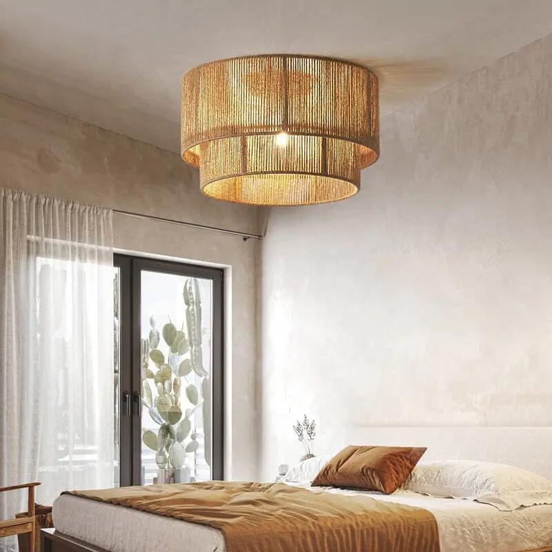Lightsin Double Tier Hemp Rope Led Pendant Light - House Comfort