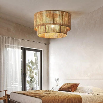 Lightsin Double Tier Hemp Rope Led Pendant Light - House Comfort