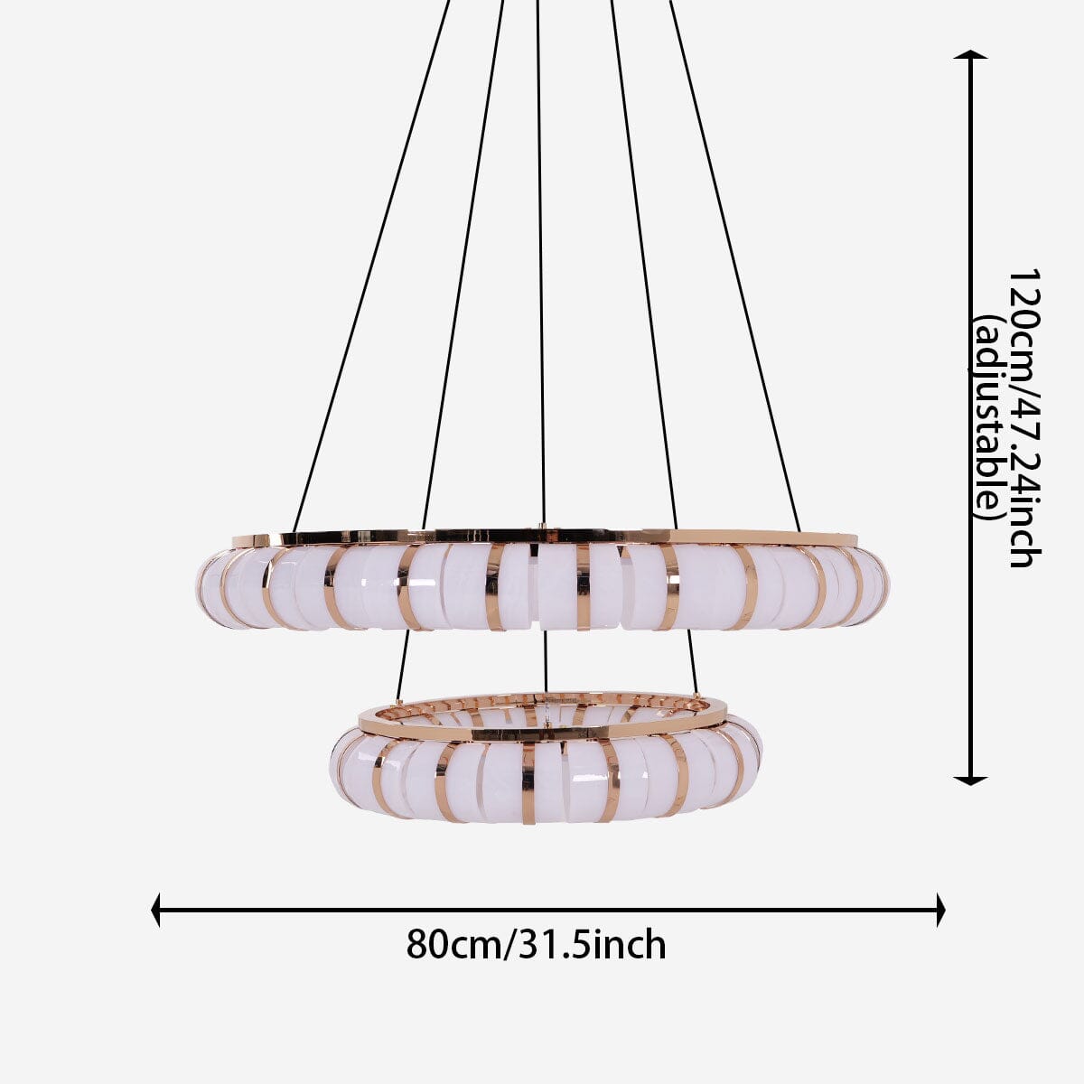 Lightsin Dual - Ring Modern LED Pendant Light with Adjustable Suspension - House Comfort