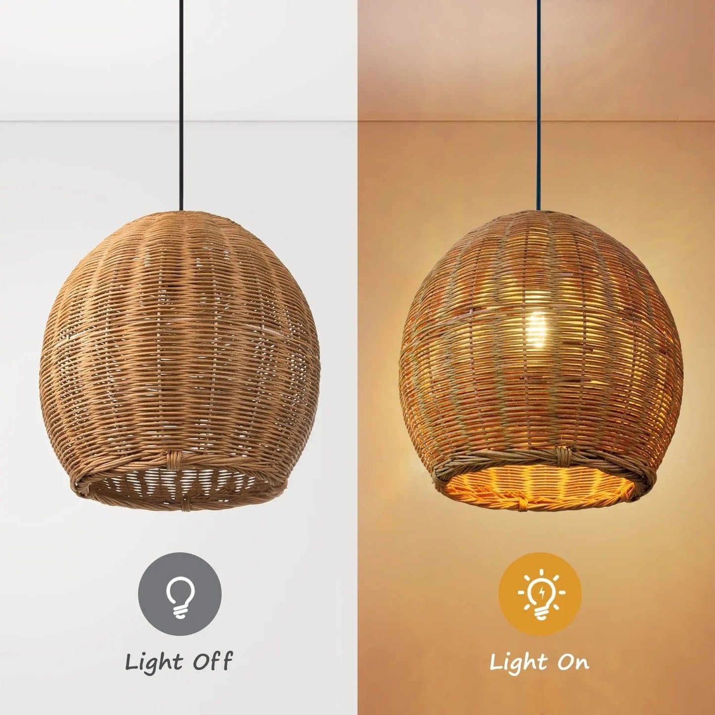 Lightsin Earthy Elegance LED Handwoven Rustic Pendant Light - House Comfort