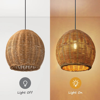 Lightsin Earthy Elegance LED Handwoven Rustic Pendant Light - House Comfort
