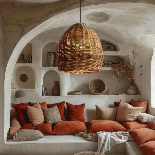 Lightsin Earthy Elegance LED Handwoven Rustic Pendant Light - House Comfort