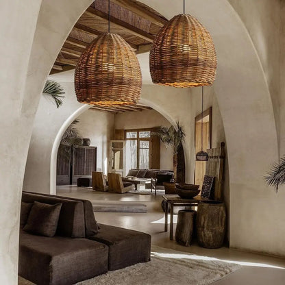 Lightsin Earthy Elegance LED Handwoven Rustic Pendant Light - House Comfort