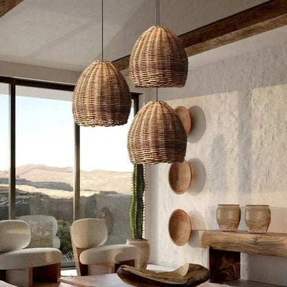 Lightsin Earthy Elegance LED Handwoven Rustic Pendant Light - House Comfort