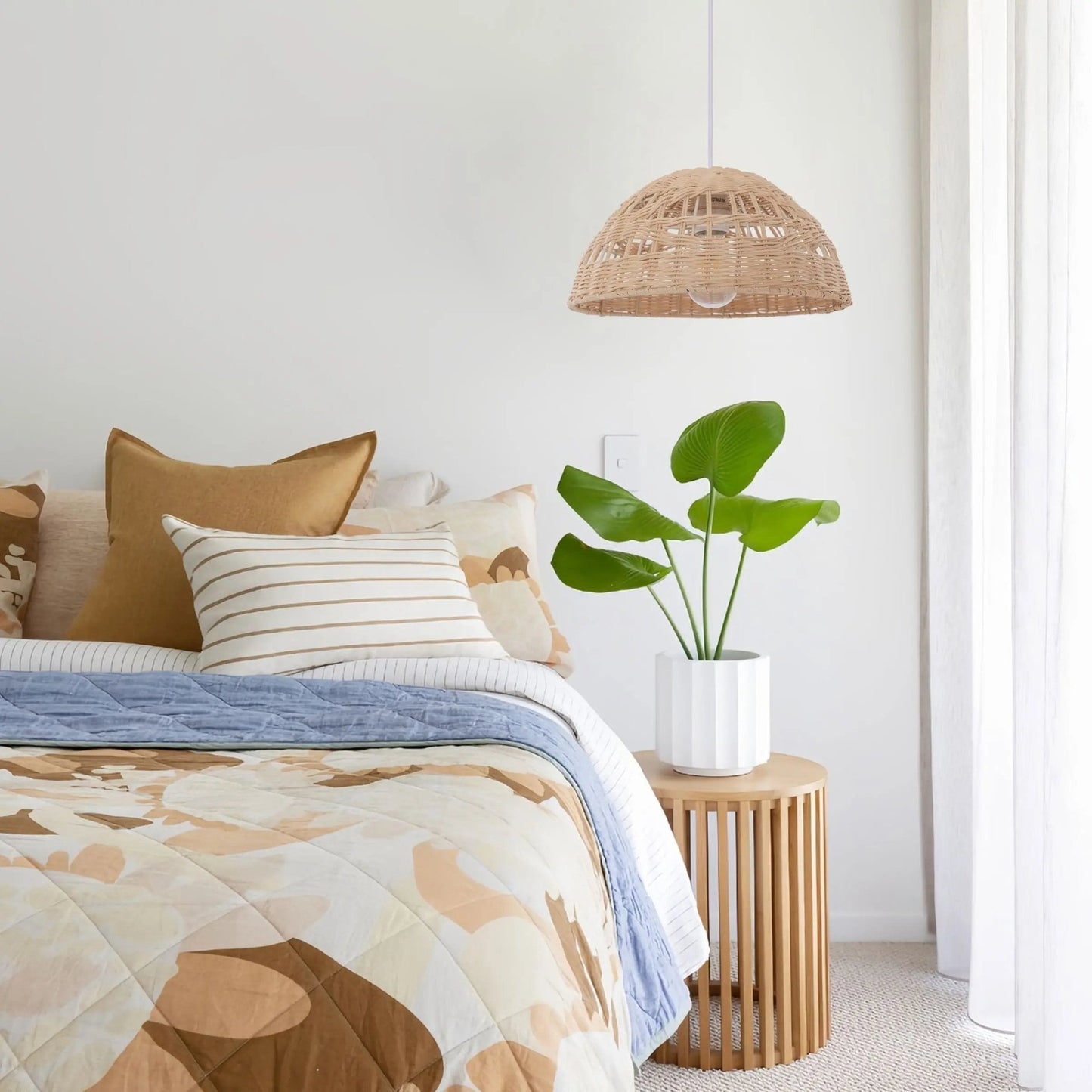 Lightsin Eco - Friendly Dome - Shaped Rattan Pendant Light for Home Decor - House Comfort