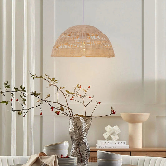 Lightsin Eco - Friendly Dome - Shaped Rattan Pendant Light for Home Decor - House Comfort