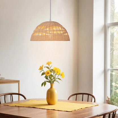 Lightsin Eco - Friendly Dome - Shaped Rattan Pendant Light for Home Decor - House Comfort