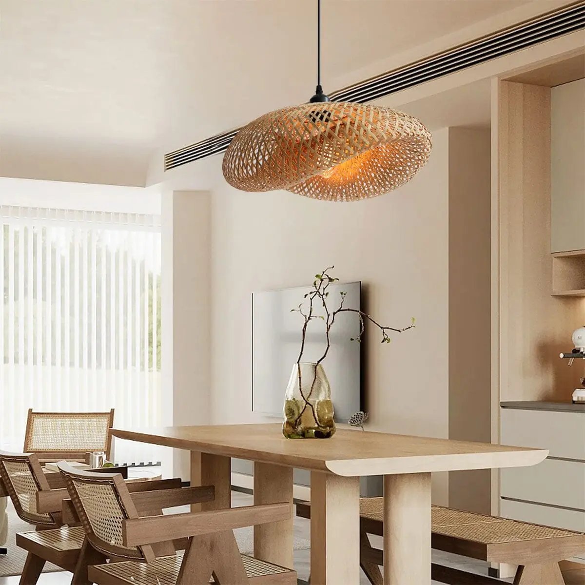 Lightsin Eco - Friendly Handmade Bamboo Pendant Light for Dining Room & Living Room - House Comfort