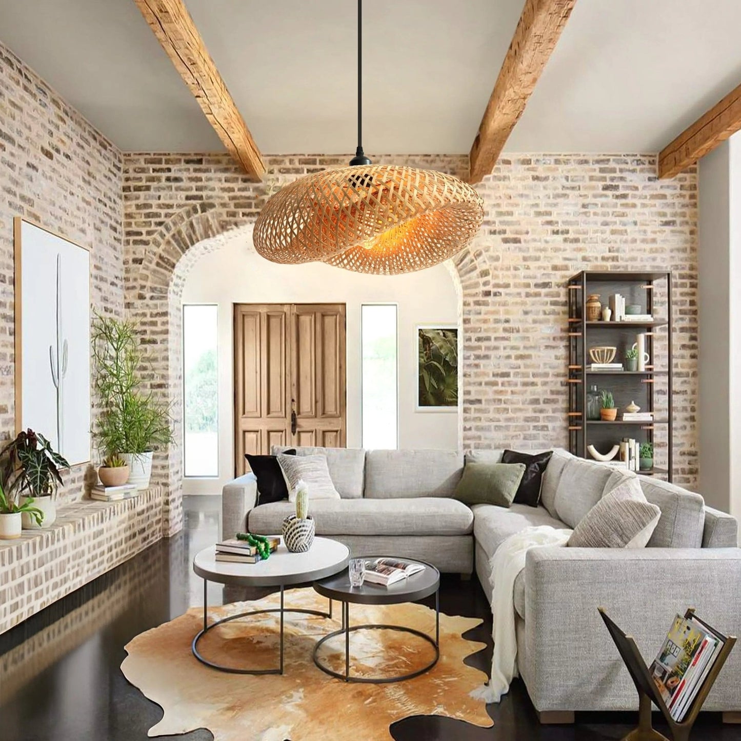 Lightsin Eco - Friendly Handmade Bamboo Pendant Light for Dining Room & Living Room - House Comfort