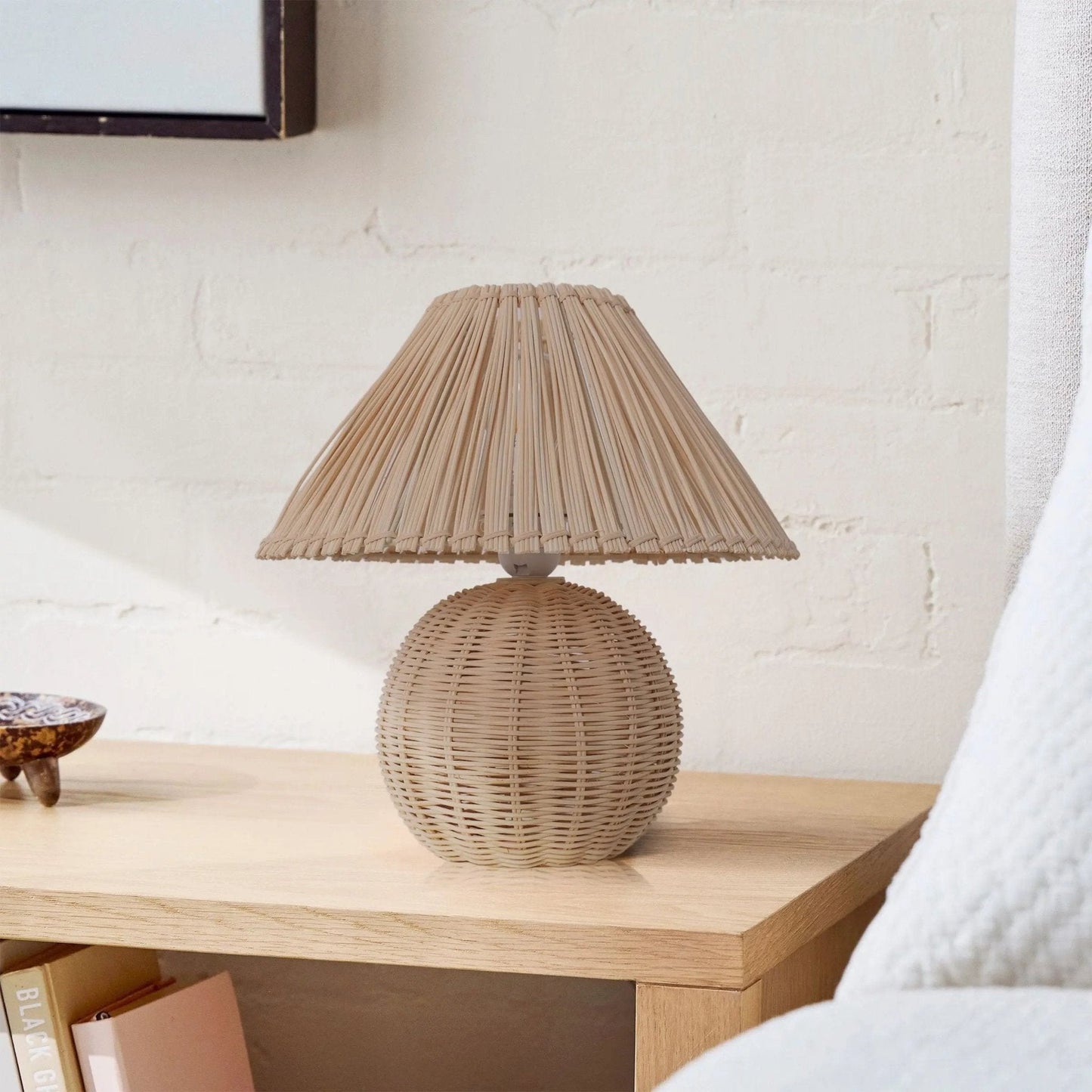 Lightsin Eco - friendly Handwoven Rattan Table Lamp - House Comfort
