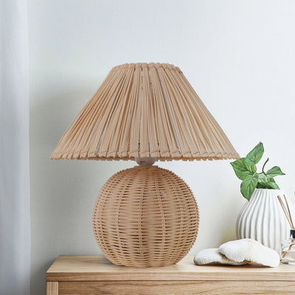 Lightsin Eco - friendly Handwoven Rattan Table Lamp - House Comfort