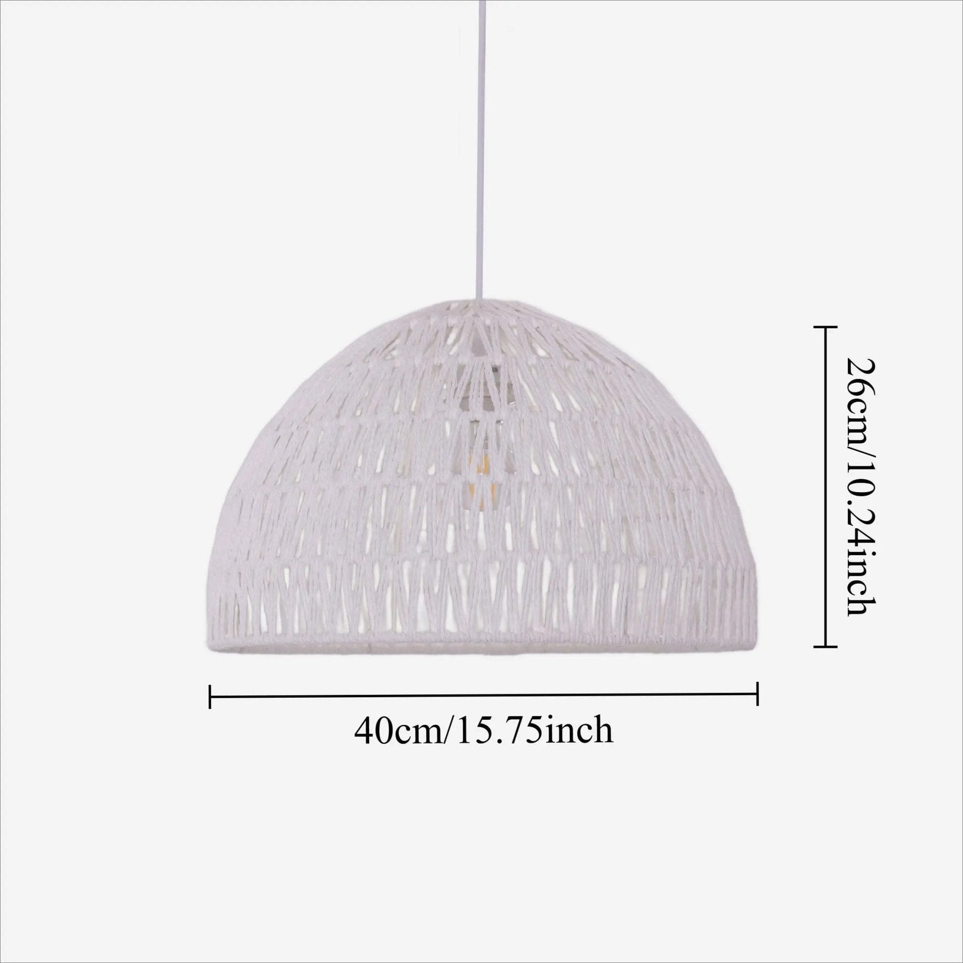 Lightsin Eco - Friendly Handwoven White Rope Ceiling Pendant Light for Bedroom, Kitchen & Living Room - House Comfort
