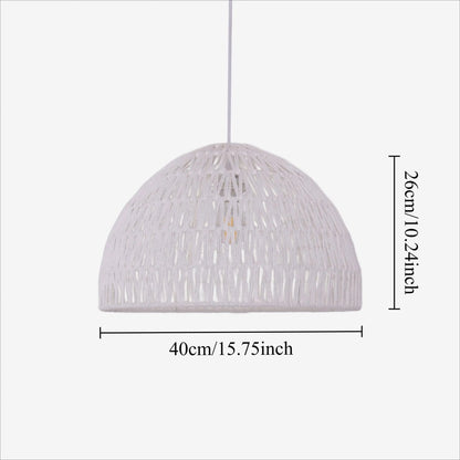 Lightsin Eco - Friendly Handwoven White Rope Ceiling Pendant Light for Bedroom, Kitchen & Living Room - House Comfort