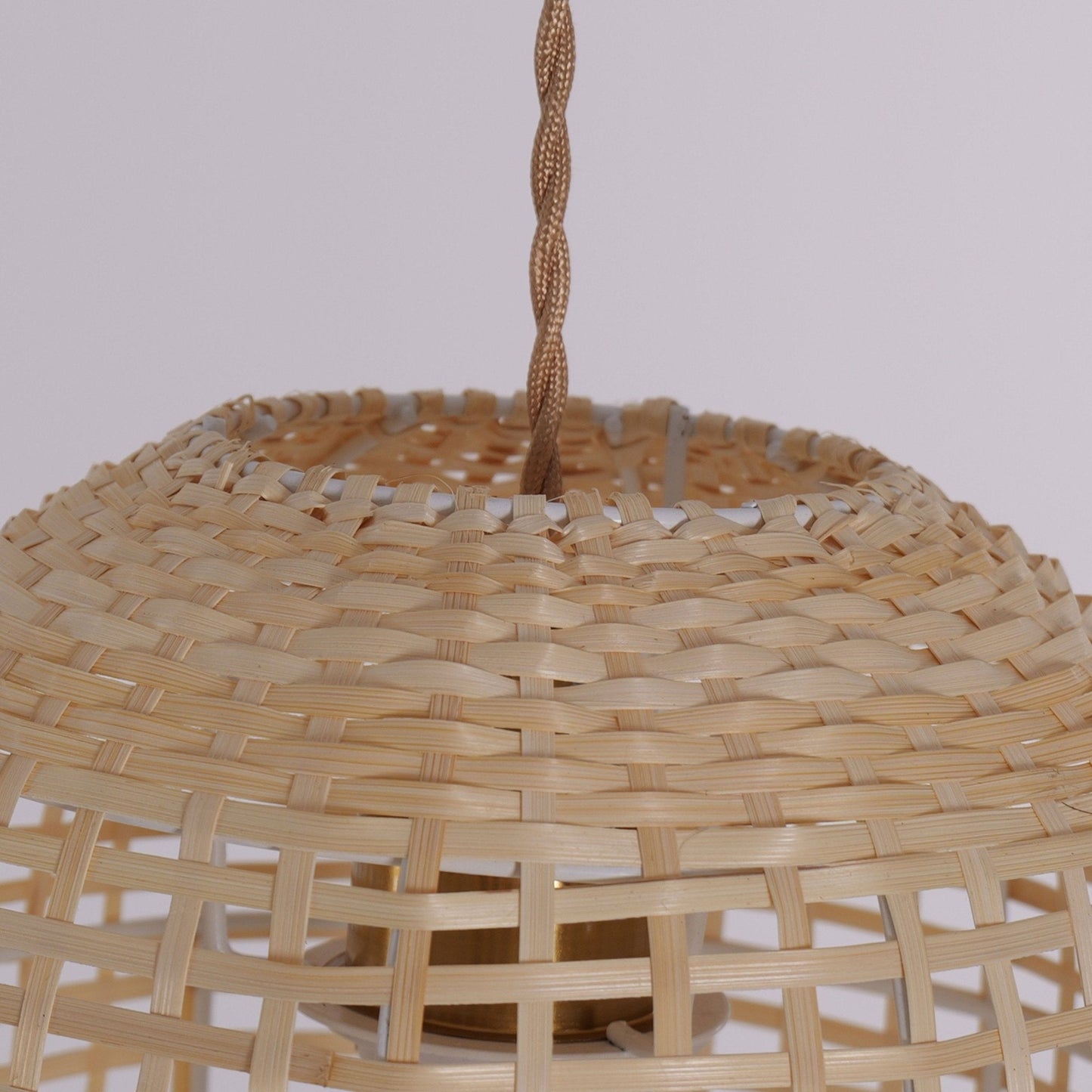 Lightsin Eco - Friendly Natural Woven Bamboo Pendant Light for Cozy Ambiance - House Comfort