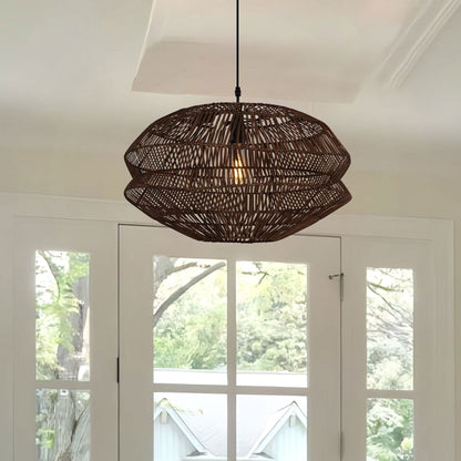 Lightsin Eco Friendly Rattan Pendant Light Handwoven Rustic Farmhouse Ceiling Light - House Comfort