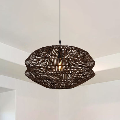 Lightsin Eco Friendly Rattan Pendant Light Handwoven Rustic Farmhouse Ceiling Light - House Comfort