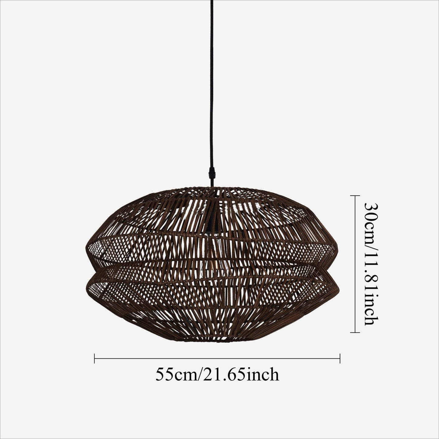 Lightsin Eco Friendly Rattan Pendant Light Handwoven Rustic Farmhouse Ceiling Light - House Comfort