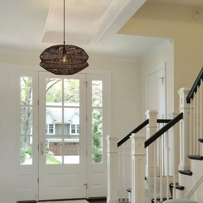 Lightsin Eco Friendly Rattan Pendant Light Handwoven Rustic Farmhouse Ceiling Light - House Comfort