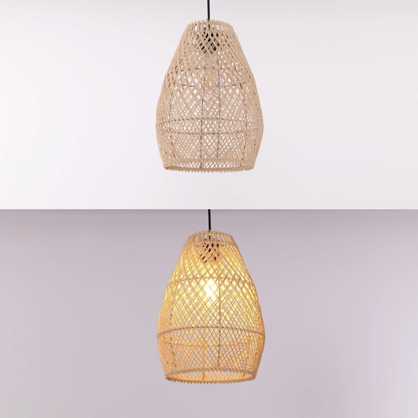 Lightsin Eco - Friendly Rustic Rattan Pendant Light For Home Decor - House Comfort