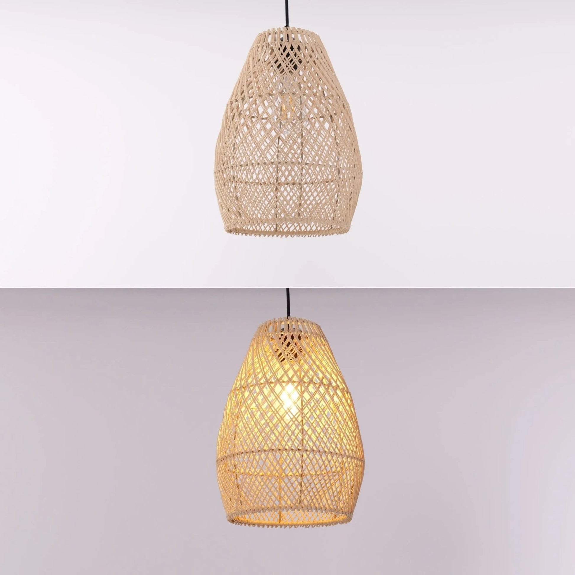 Lightsin Eco - Friendly Rustic Rattan Pendant Light For Home Decor - House Comfort