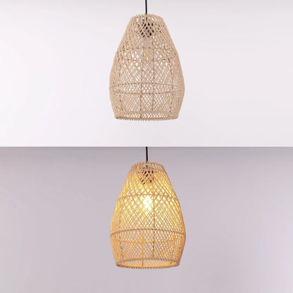 Lightsin Eco - Friendly Rustic Rattan Pendant Light For Home Decor - House Comfort