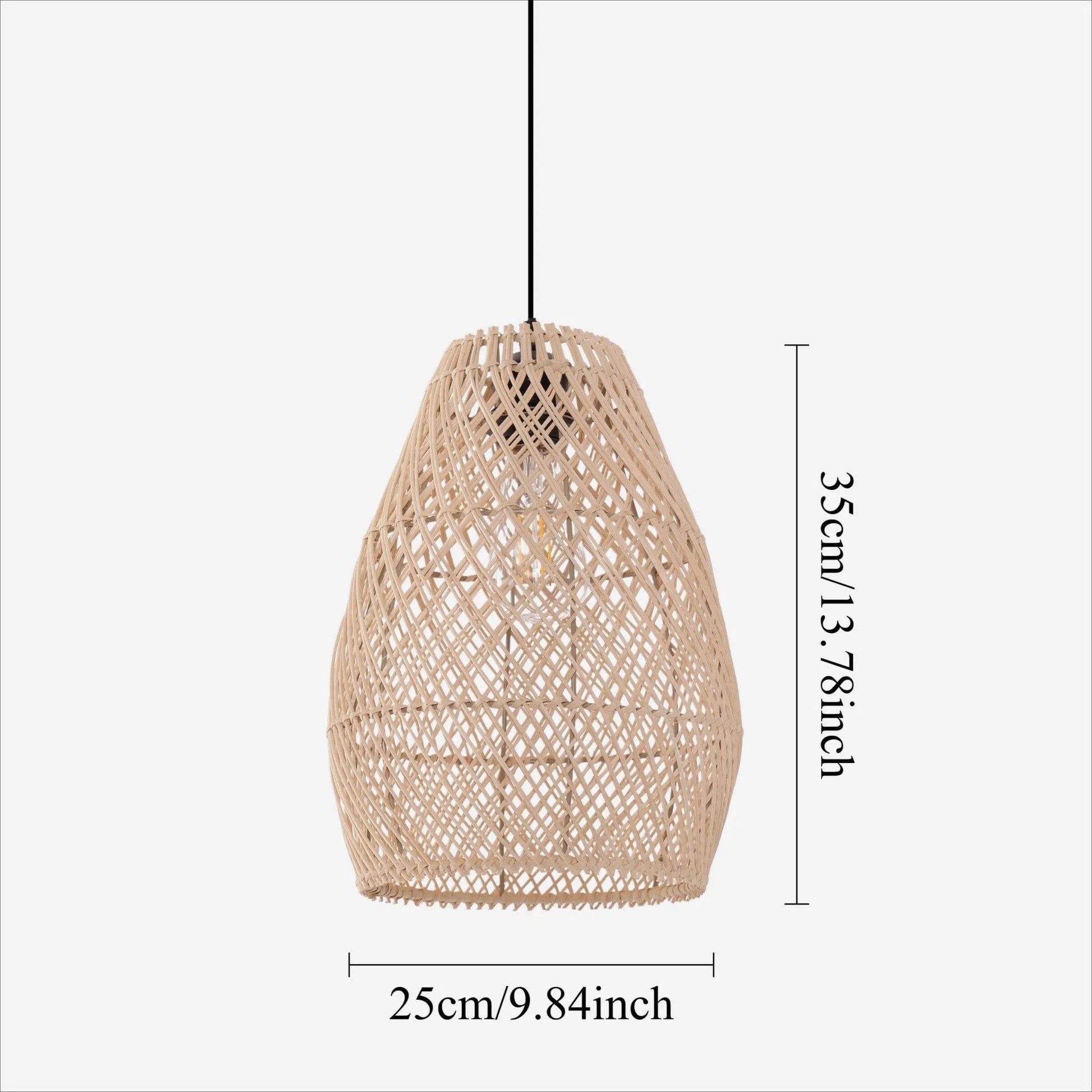Lightsin Eco - Friendly Rustic Rattan Pendant Light For Home Decor - House Comfort