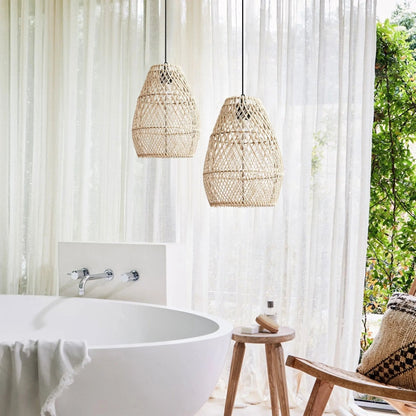 Lightsin Eco - Friendly Rustic Rattan Pendant Light For Home Decor - House Comfort