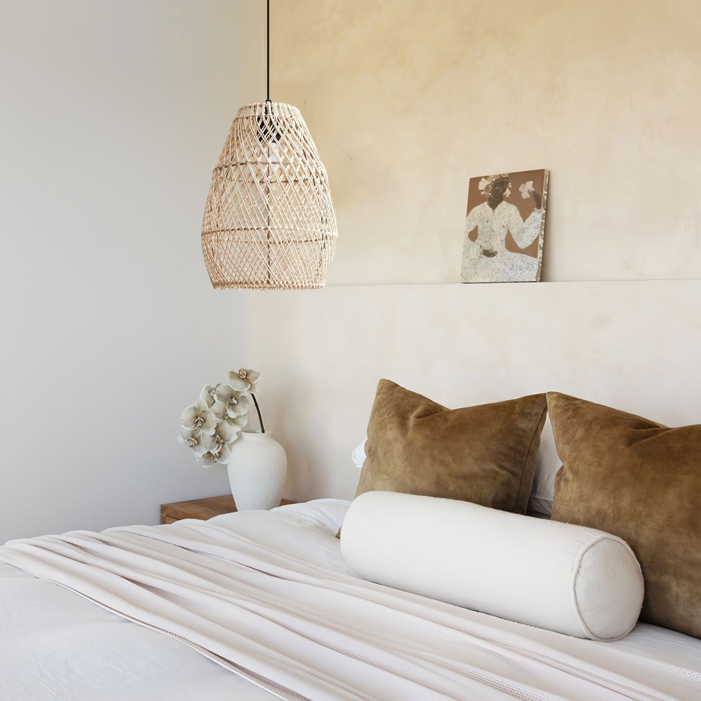 Lightsin Eco - Friendly Rustic Rattan Pendant Light For Home Decor - House Comfort