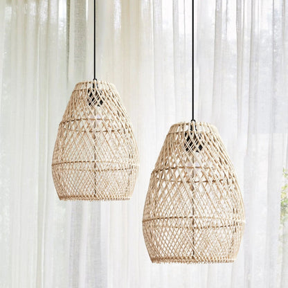 Lightsin Eco - Friendly Rustic Rattan Pendant Light For Home Decor - House Comfort