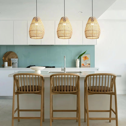 Lightsin Eco - Friendly Rustic Rattan Pendant Light For Home Decor - House Comfort