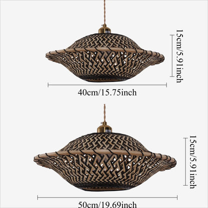 Lightsin Elegant Black & Natural Design Bamboo Pendant Light - House Comfort