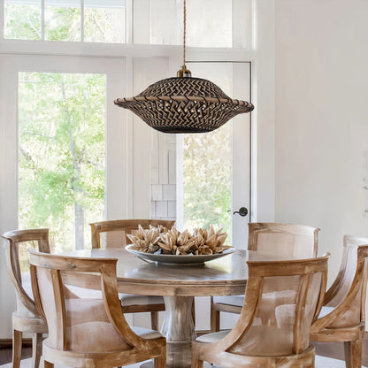 Lightsin Elegant Black & Natural Design Bamboo Pendant Light - House Comfort