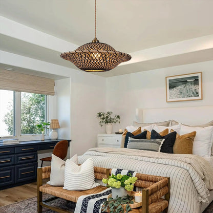 Lightsin Elegant Black & Natural Design Bamboo Pendant Light - House Comfort