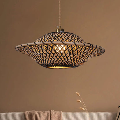 Lightsin Elegant Black & Natural Design Bamboo Pendant Light - House Comfort