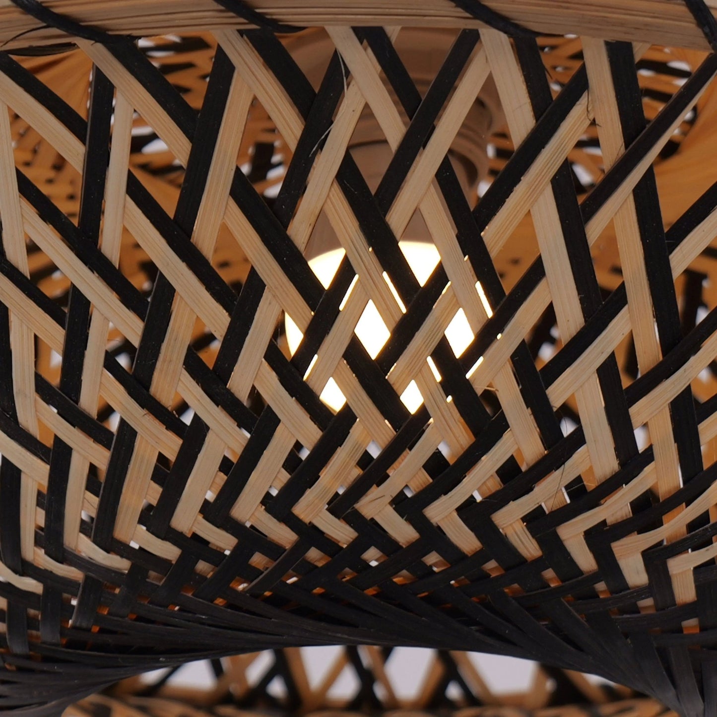 Lightsin Elegant Black & Natural Design Bamboo Pendant Light - House Comfort